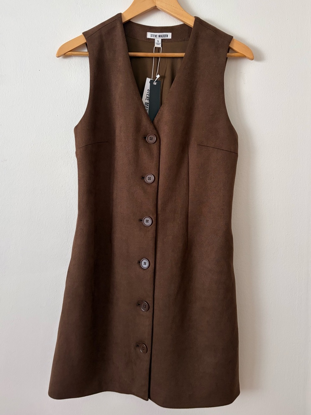 NEW WITH TAGS Steve Madden Faux Suede in Dark brown Sleeveless Dress
